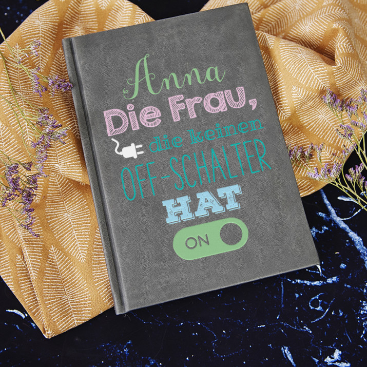 Ohne Off-Schalter - Notizbuch A5 mit Aufdruck